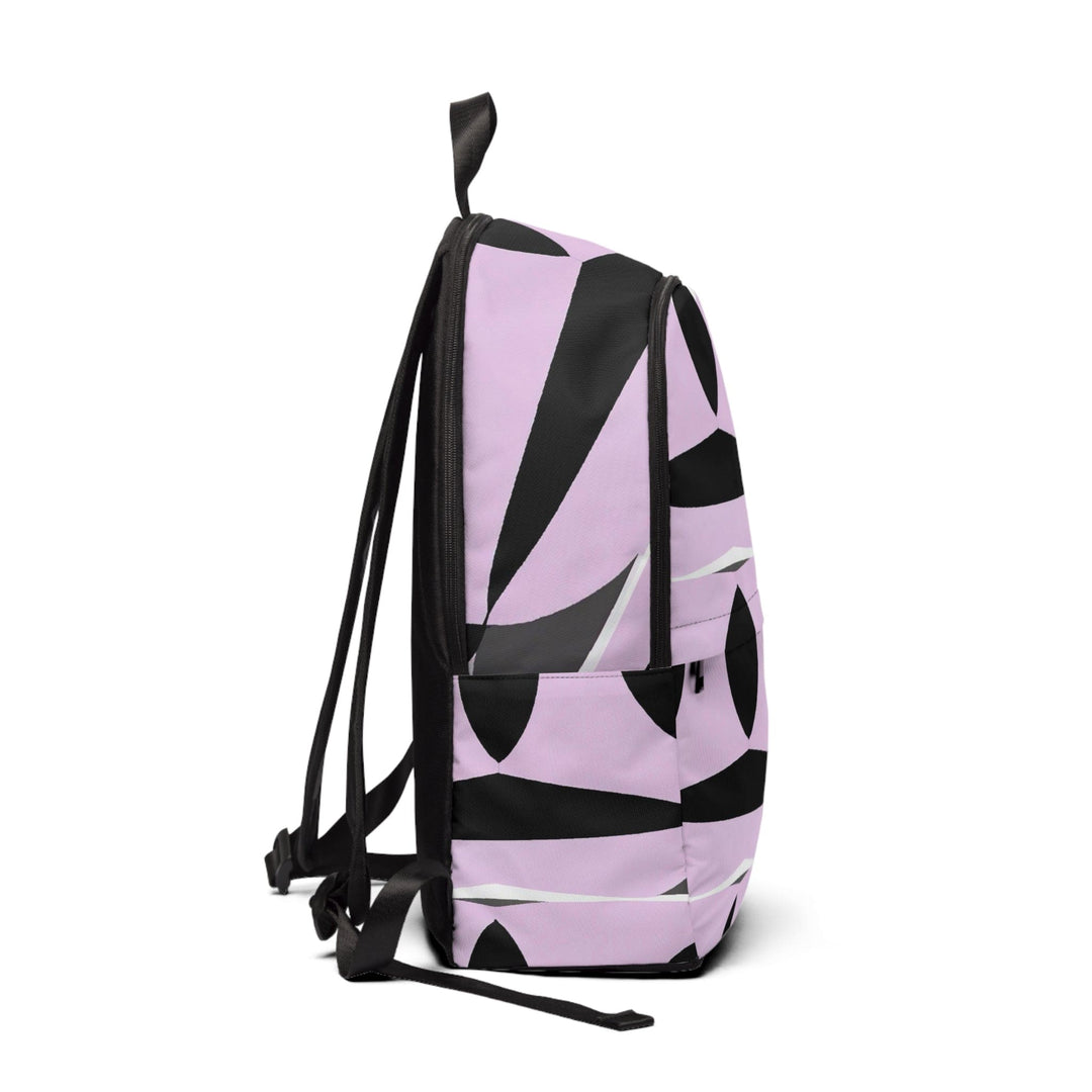 Fashion Backpack Waterproof Geometric Lavender and Black Pattern - Bags