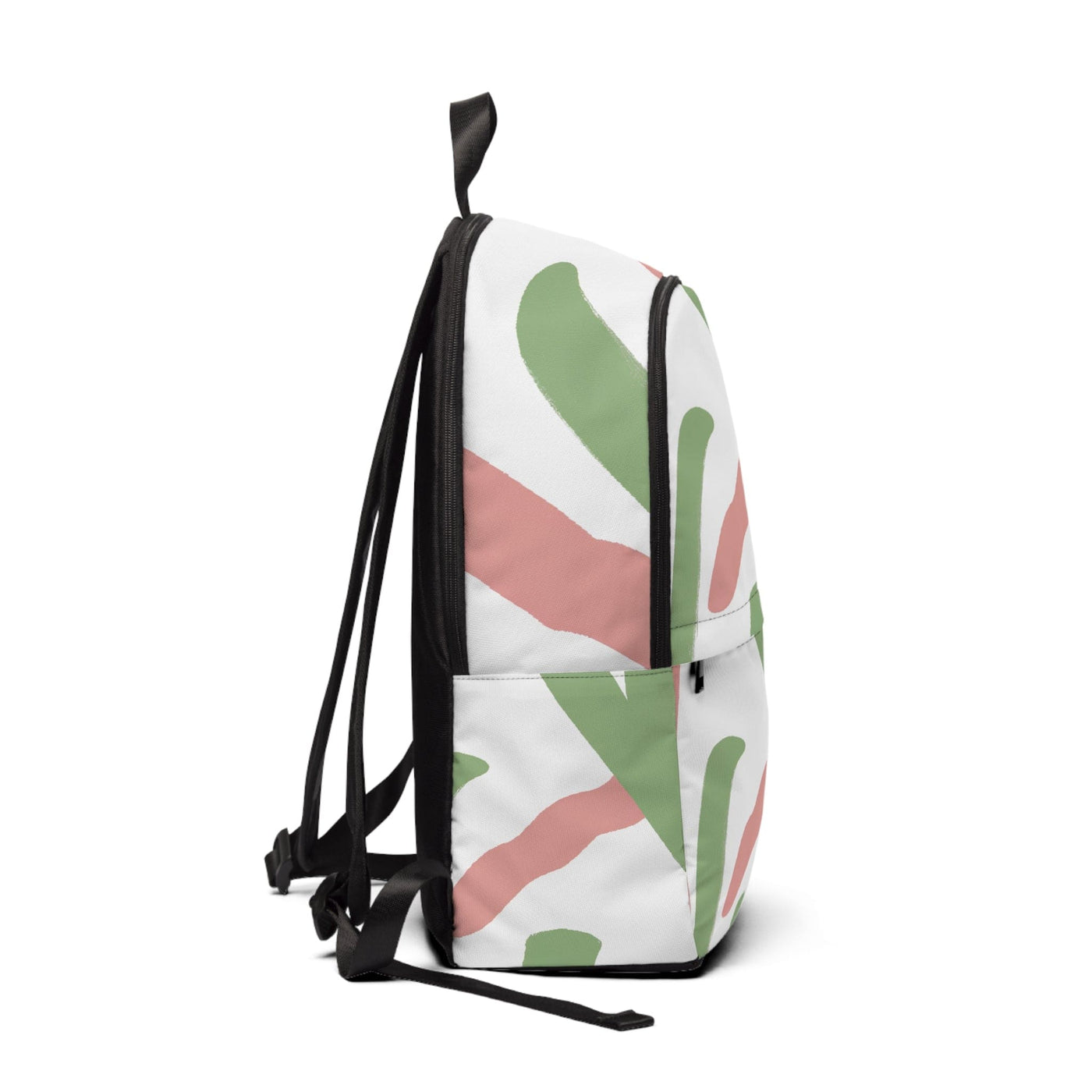 Fashion Backpack Waterproof Green Mauve Abstract Brush Stroke Pattern - Bags