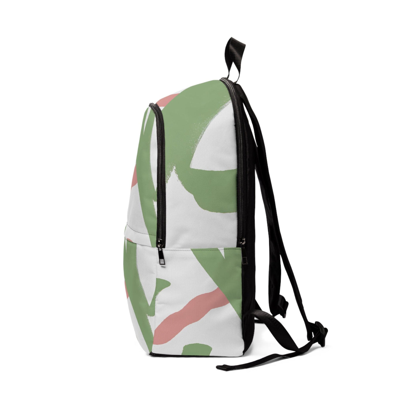 Fashion Backpack Waterproof Green Mauve Abstract Brush Stroke Pattern - Bags