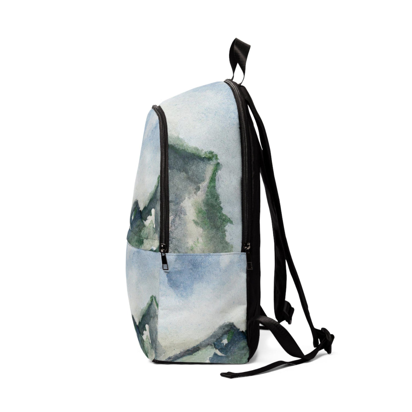 Fashion Backpack Waterproof Green Mountainside Nature Landscape Blue Sky Print