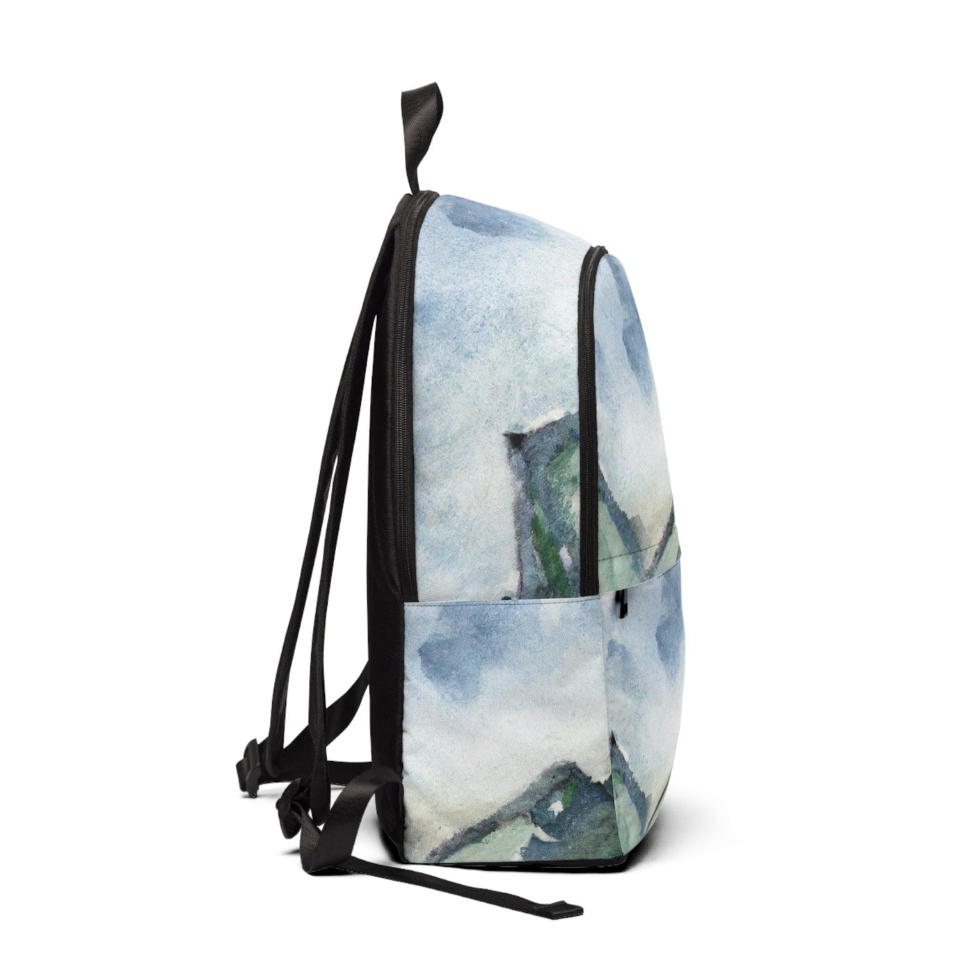 Fashion Backpack Waterproof Green Mountainside Nature Landscape Blue Sky Print