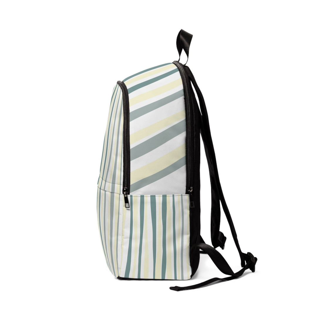 Fashion Backpack Waterproof Green Yellow Geometric Lines - Bags | Backpacks