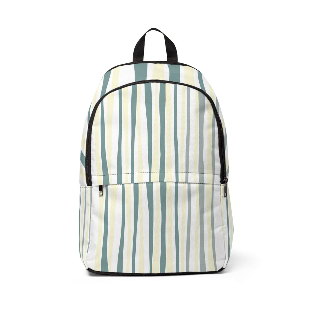 Fashion Backpack Waterproof Green Yellow Geometric Lines - Bags | Backpacks