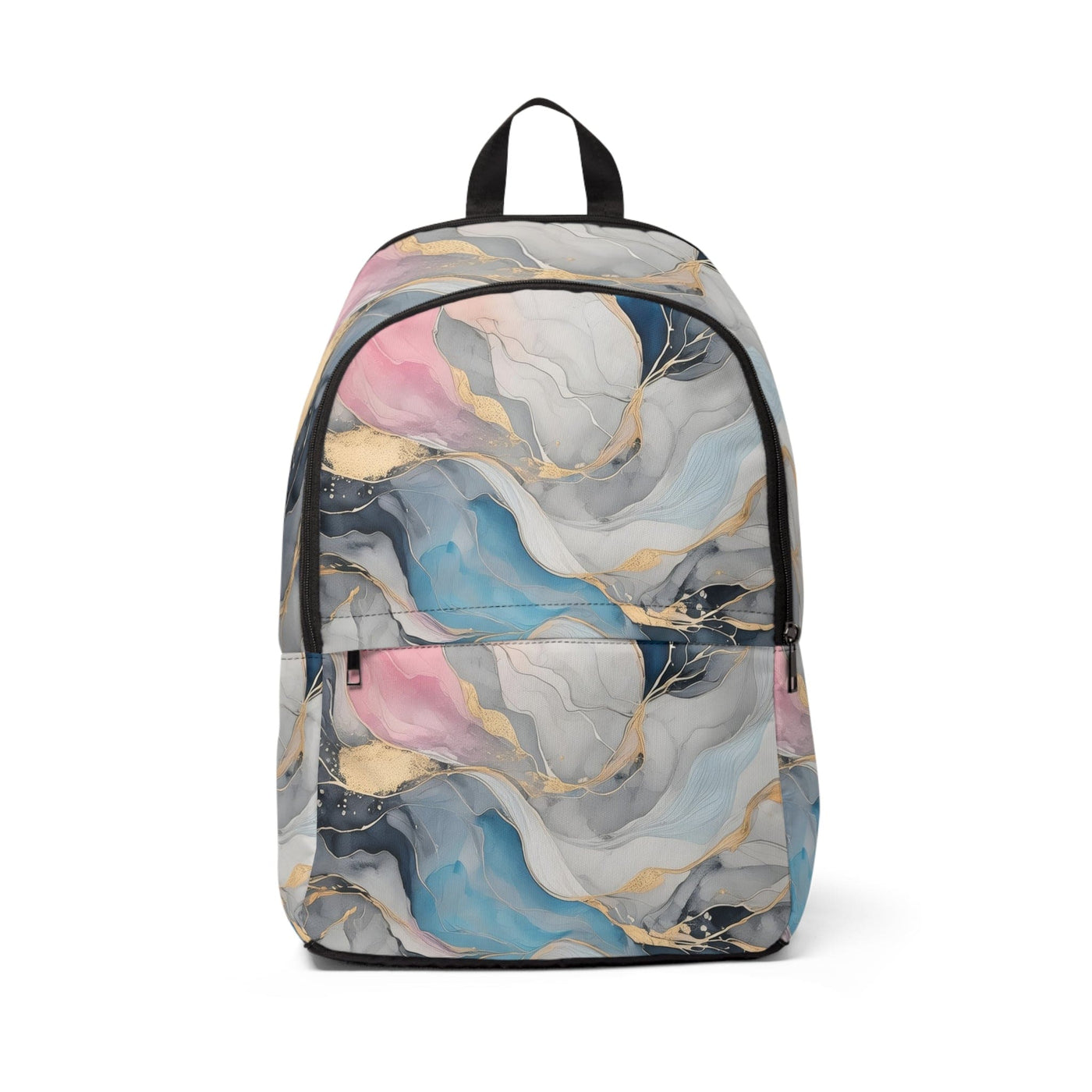 Fashion Backpack Waterproof Marble Cloud Of Grey Pink Blue 63389 - Bags