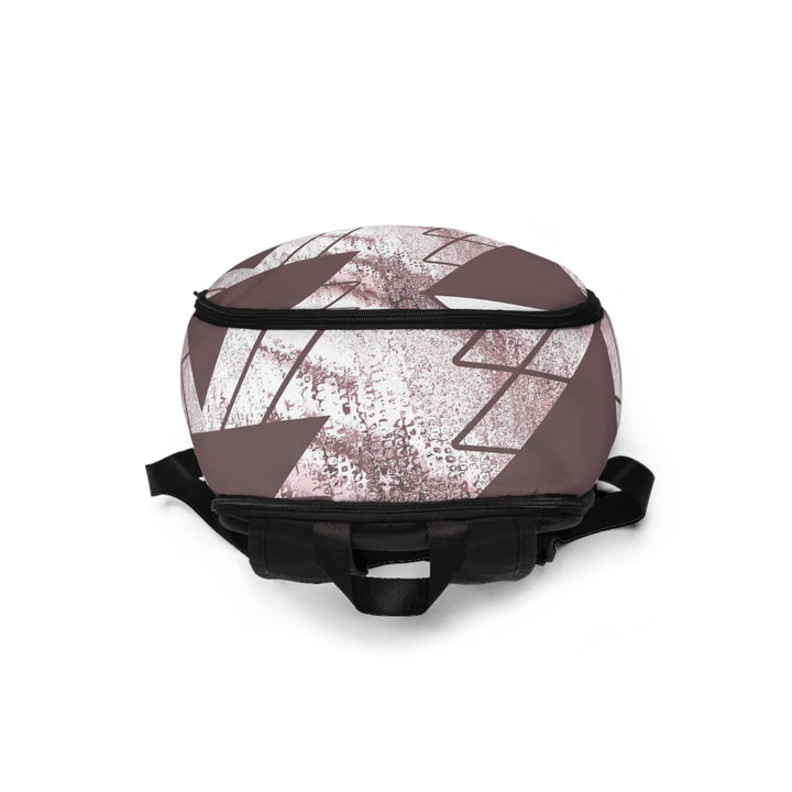 Fashion Backpack Waterproof Mauve Rose and White Triangular Colorblock