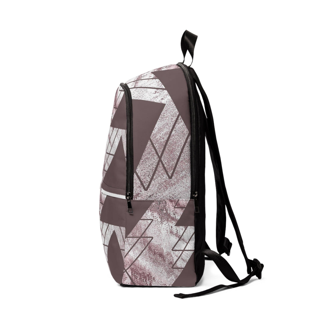 Fashion Backpack Waterproof Mauve Rose and White Triangular Colorblock
