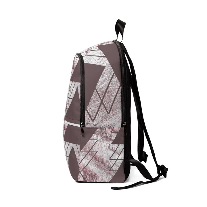 Fashion Backpack Waterproof Mauve Rose and White Triangular Colorblock