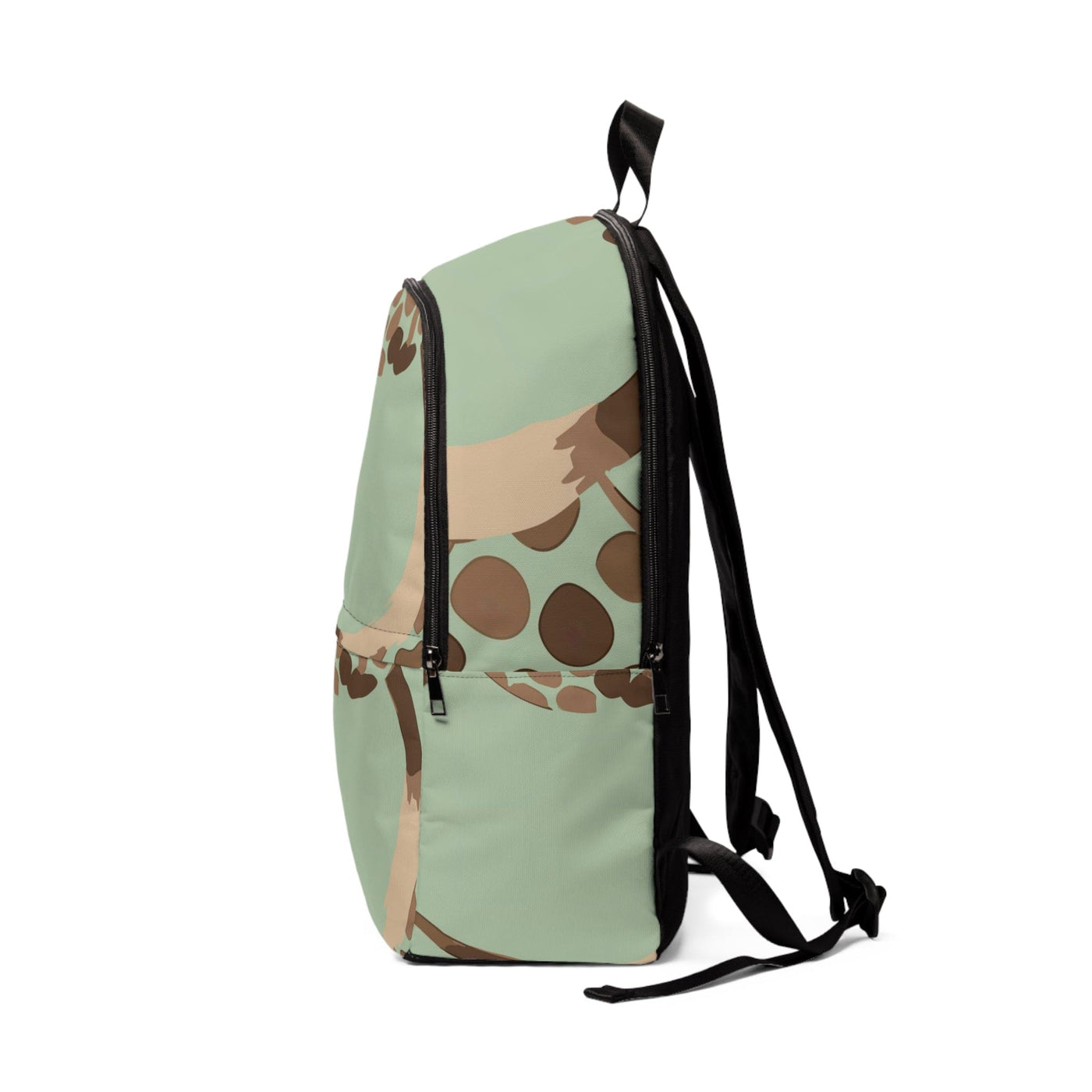 Fashion Backpack Waterproof Mint Green And Brown Spotted Illustration - Bags