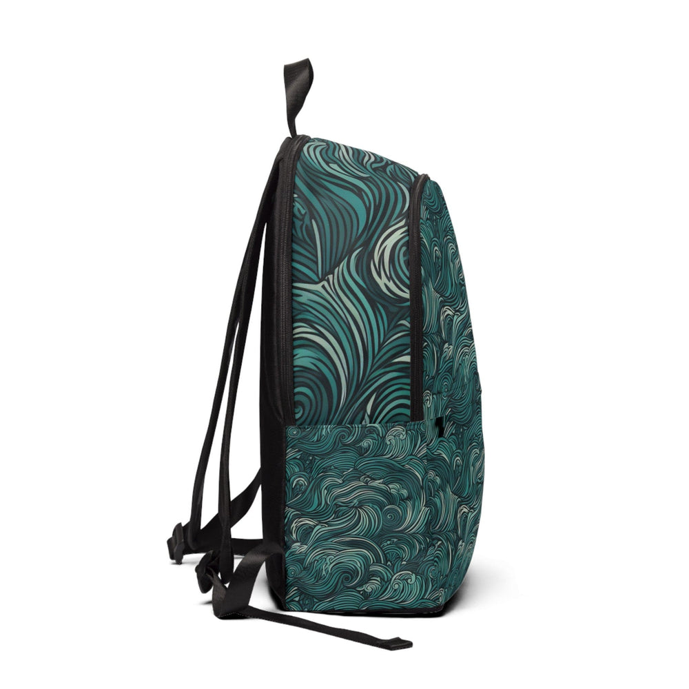 Fashion Backpack Waterproof Mint Green Water Wave Print - Bags | Backpacks