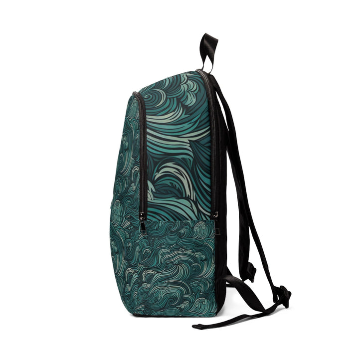 Fashion Backpack Waterproof Mint Green Water Wave Print - Bags | Backpacks