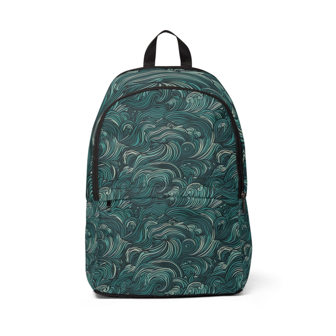 Fashion Backpack Waterproof Mint Green Water Wave Print - Bags | Backpacks