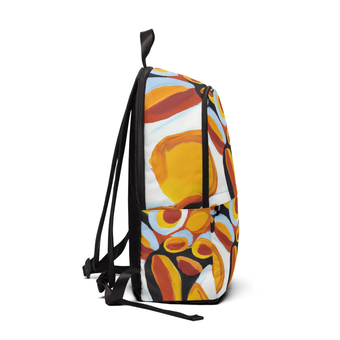 Fashion Backpack Waterproof Orange Black White Geometric Print Pattern - Bags