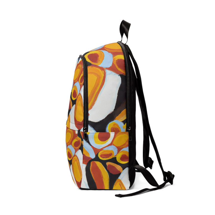 Fashion Backpack Waterproof Orange Black White Geometric Print Pattern - Bags