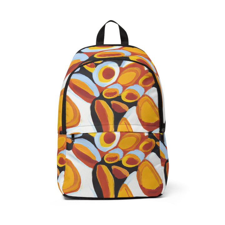 Fashion Backpack Waterproof Orange Black White Geometric Print Pattern - Bags