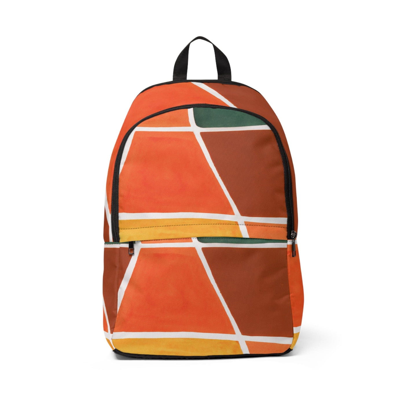 Fashion Backpack Waterproof Orange Green Boho Pattern - Bags