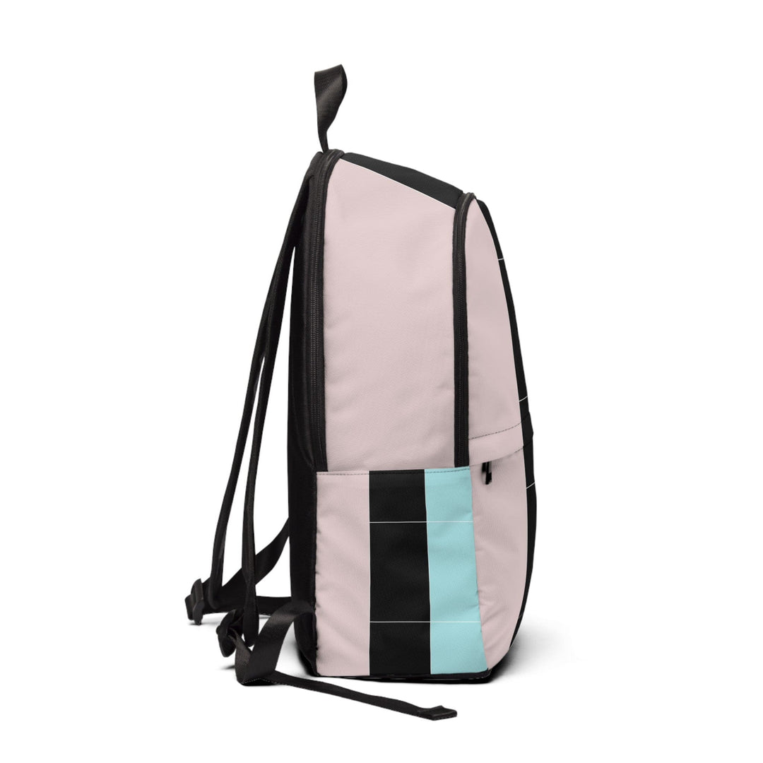 Fashion Backpack Waterproof Pastel Pink Black Blue Colorblock Lines