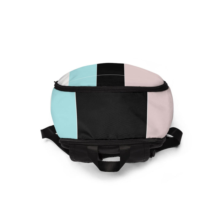 Fashion Backpack Waterproof Pastel Pink Black Blue Colorblock Lines
