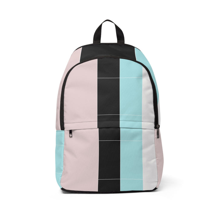 Fashion Backpack Waterproof Pastel Pink Black Blue Colorblock Lines