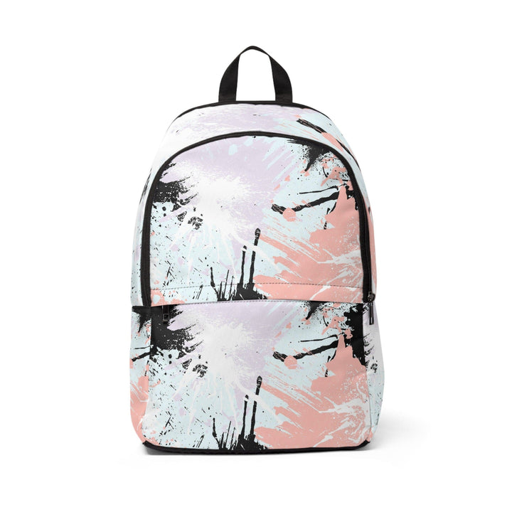 Fashion Backpack Waterproof Pink Black Abstract Print - Bags | Backpacks