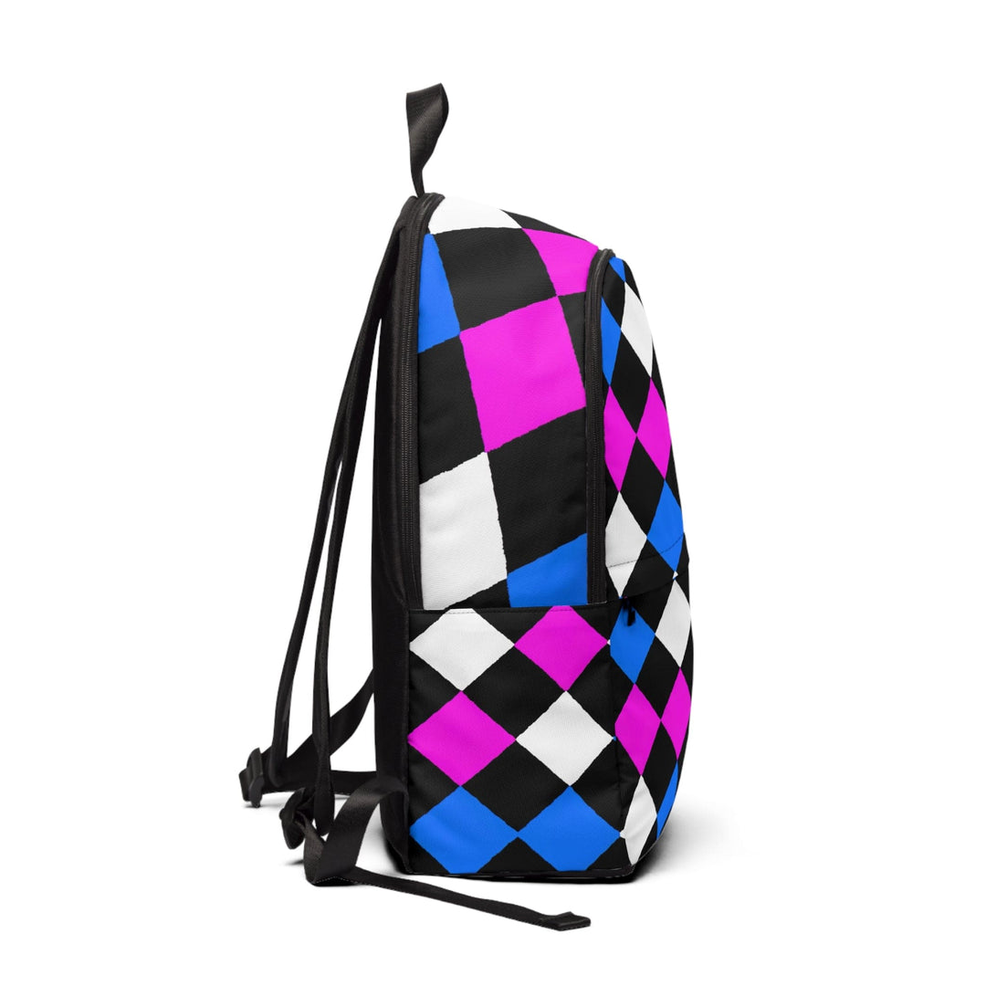 Fashion Backpack Waterproof Pink Blue Checkered Pattern - Bags | Backpacks