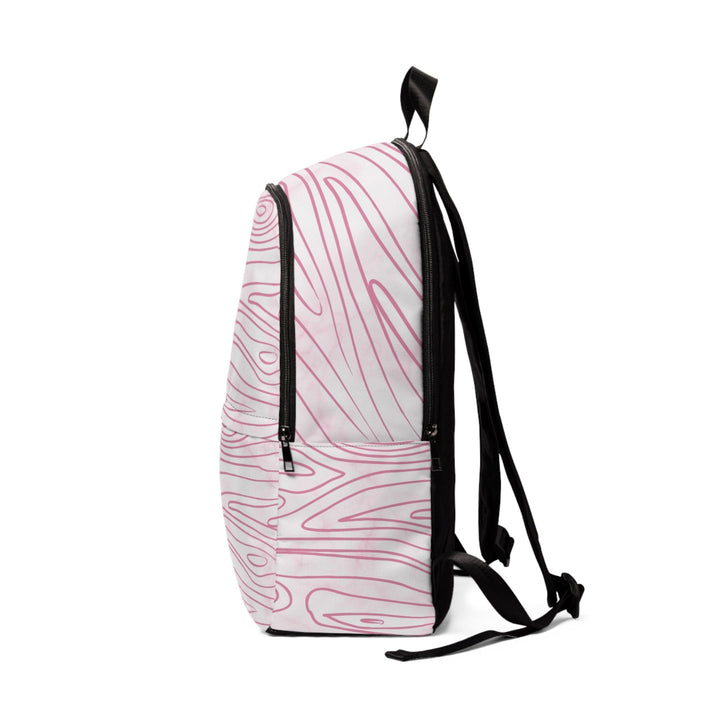 Fashion Backpack Waterproof Pink Line Art Sketch Print - Bags | Backpacks