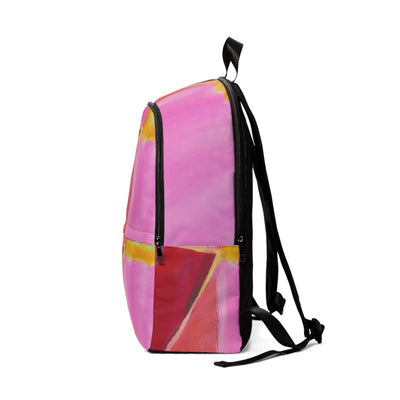 Fashion Backpack Waterproof Pink Mauve Red Geometric Pattern - Bags