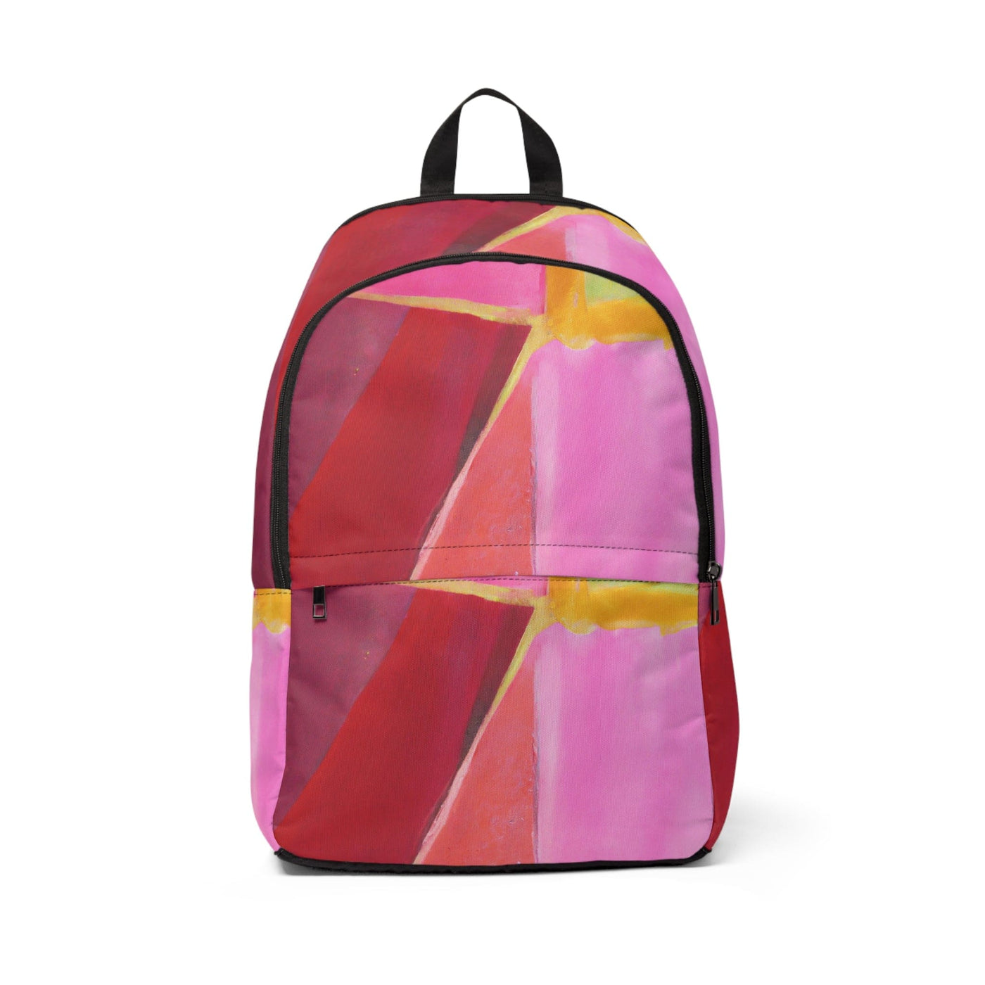 Fashion Backpack Waterproof Pink Mauve Red Geometric Pattern - Bags