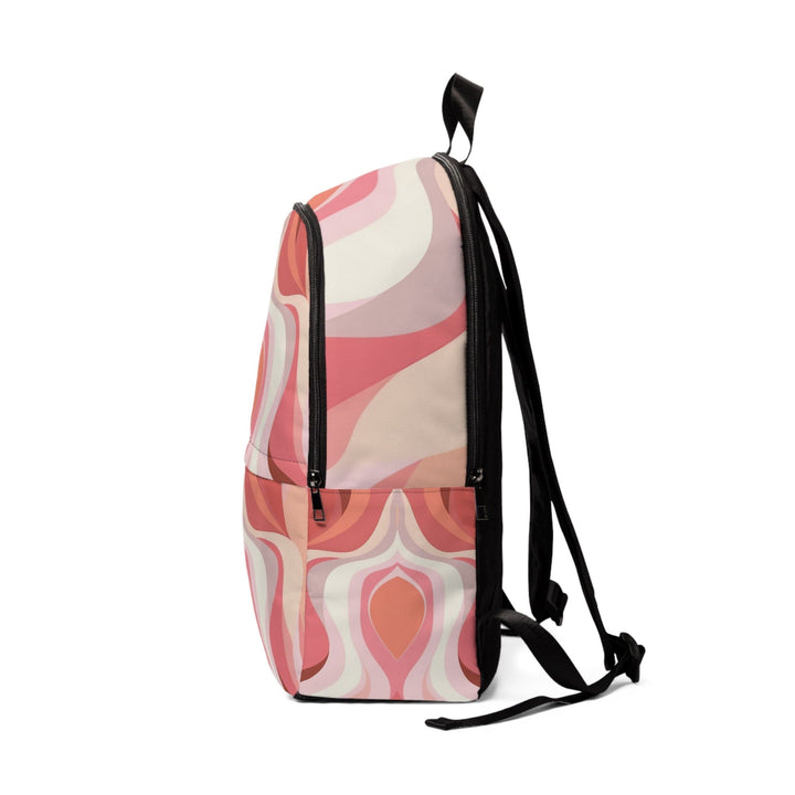 Fashion Backpack Waterproof Pink White Boho Swirl Lines - Bags | Backpacks