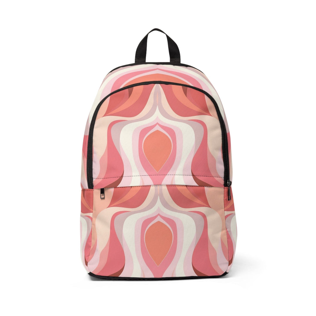 Fashion Backpack Waterproof Pink White Boho Swirl Lines - Bags | Backpacks