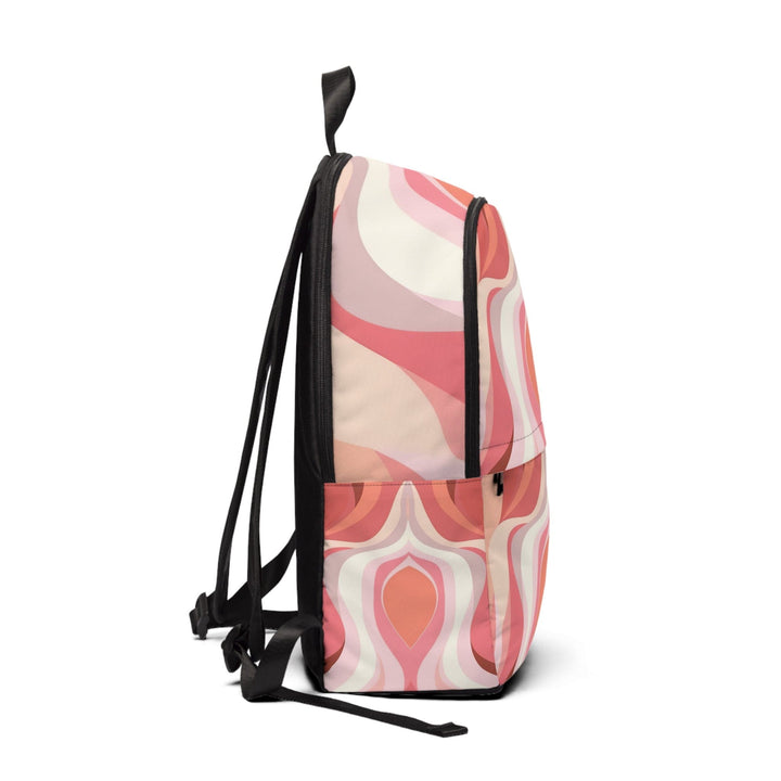 Fashion Backpack Waterproof Pink White Boho Swirl Lines - Bags | Backpacks