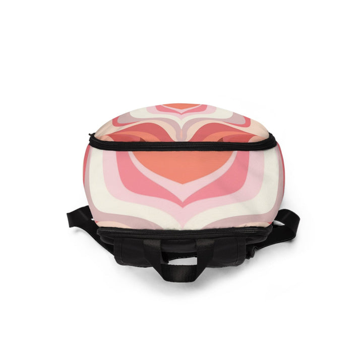 Fashion Backpack Waterproof Pink White Boho Swirl Lines - Bags | Backpacks