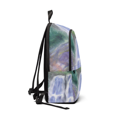 Fashion Backpack Waterproof Purple Watercolor Waterfall Green Landscape Nature