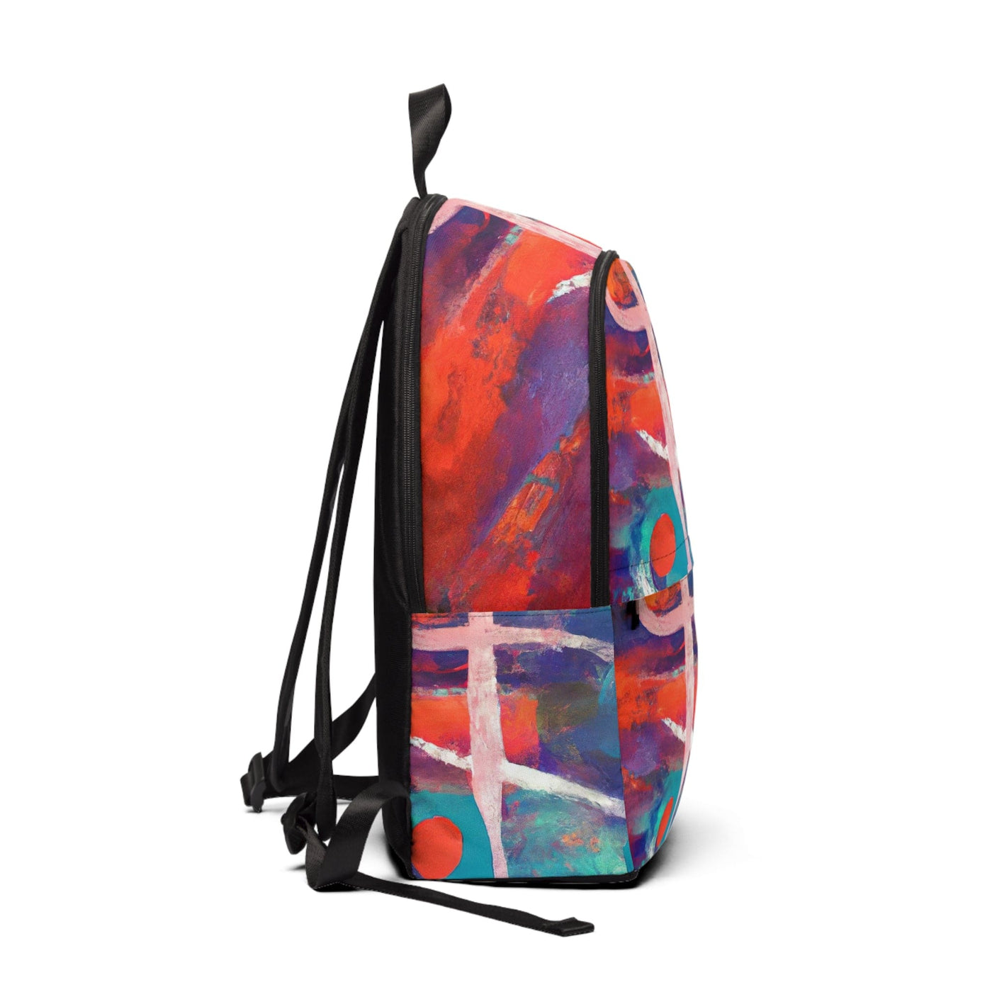 Fashion Backpack Waterproof Red Blue Abstract Pattern - Bags