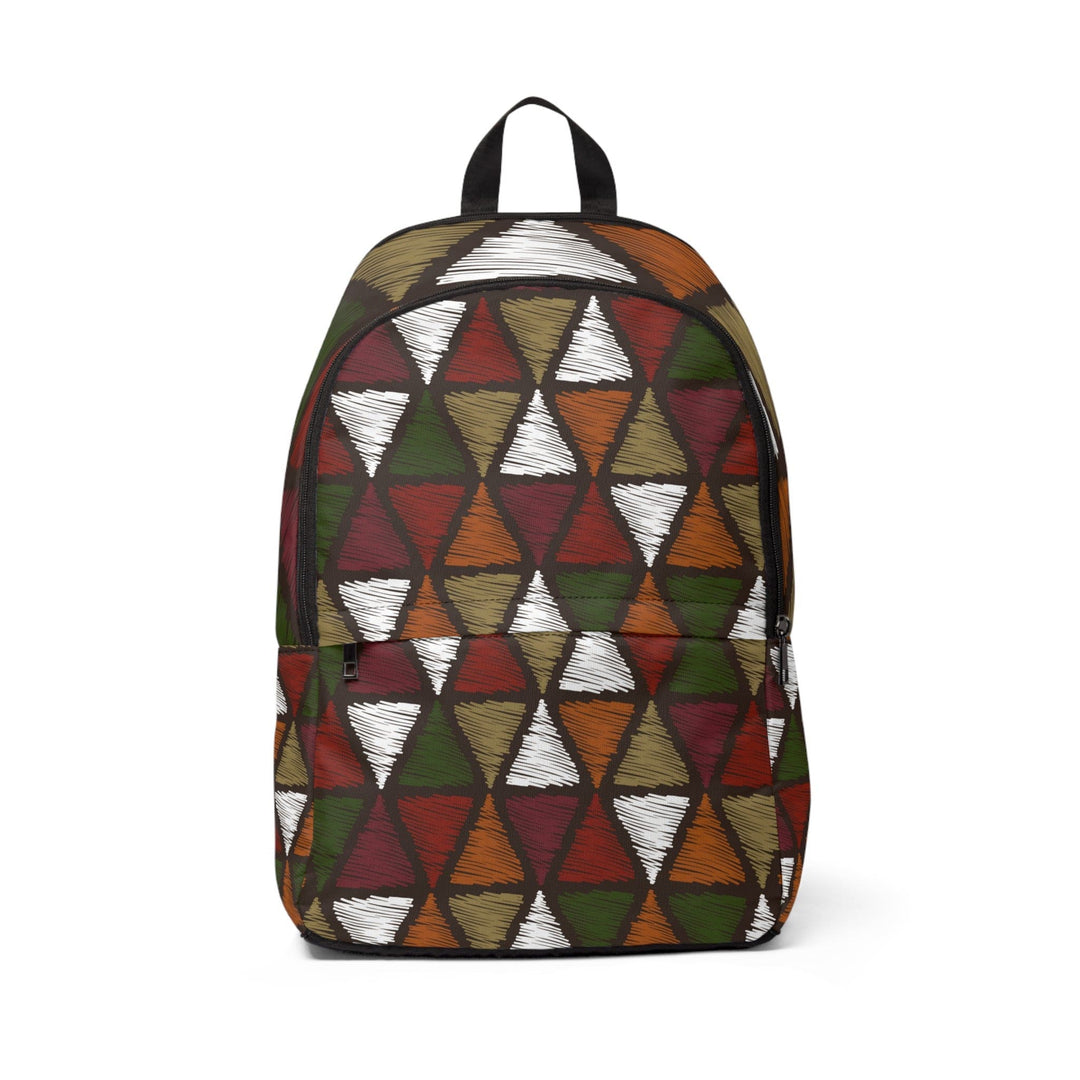 Fashion Backpack Waterproof Red Green Geometric Lines - Bags | Backpacks