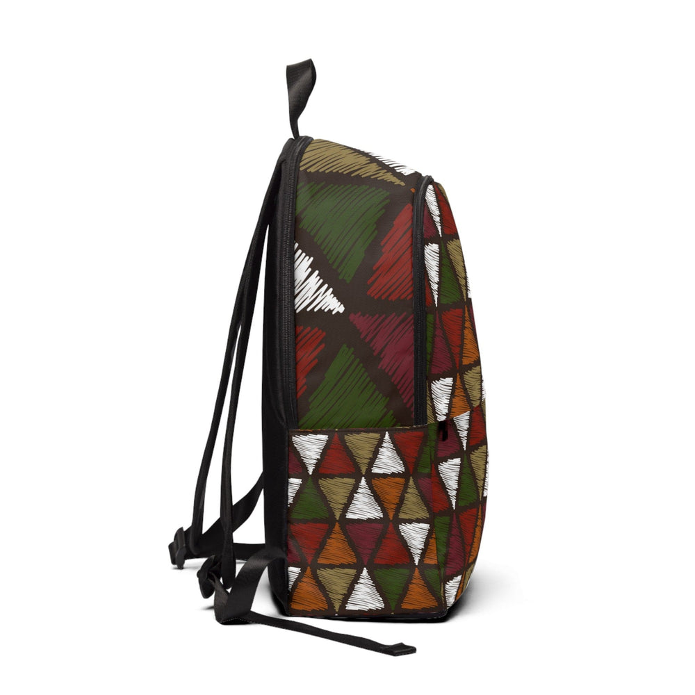 Fashion Backpack Waterproof Red Green Geometric Lines - Bags | Backpacks