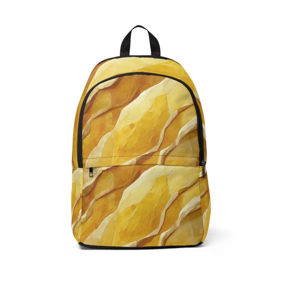 Fashion Backpack Waterproof Rustic Yellow Stone Print - Bags | Backpacks