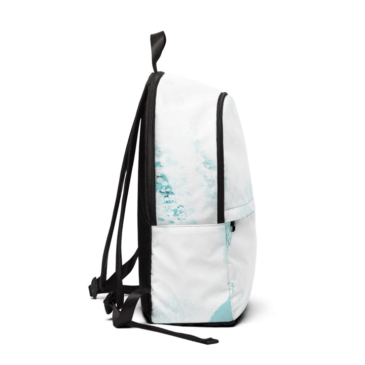 Fashion Backpack Waterproof Subtle Abstract Ocean Blue and White Print - Bags