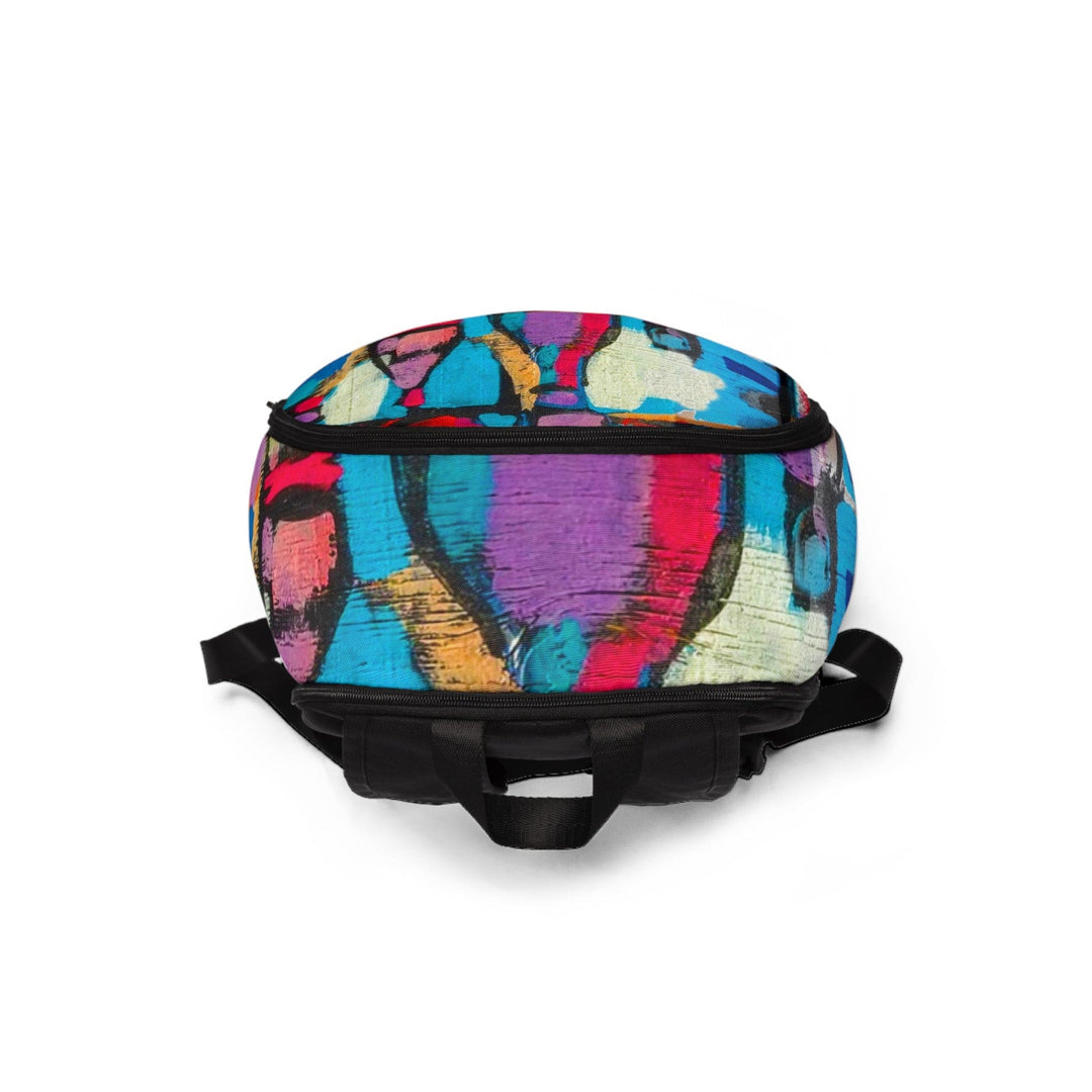 Fashion Backpack Waterproof Sutileza Red Multicolor Abstract Print