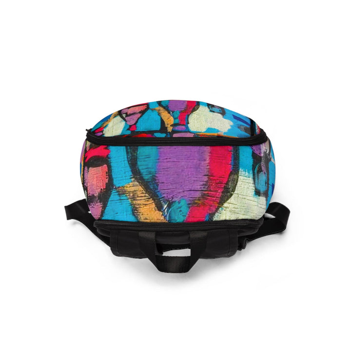 Fashion Backpack Waterproof Sutileza Red Multicolor Abstract Print