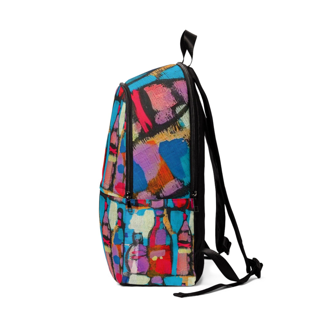 Fashion Backpack Waterproof Sutileza Red Multicolor Abstract Print