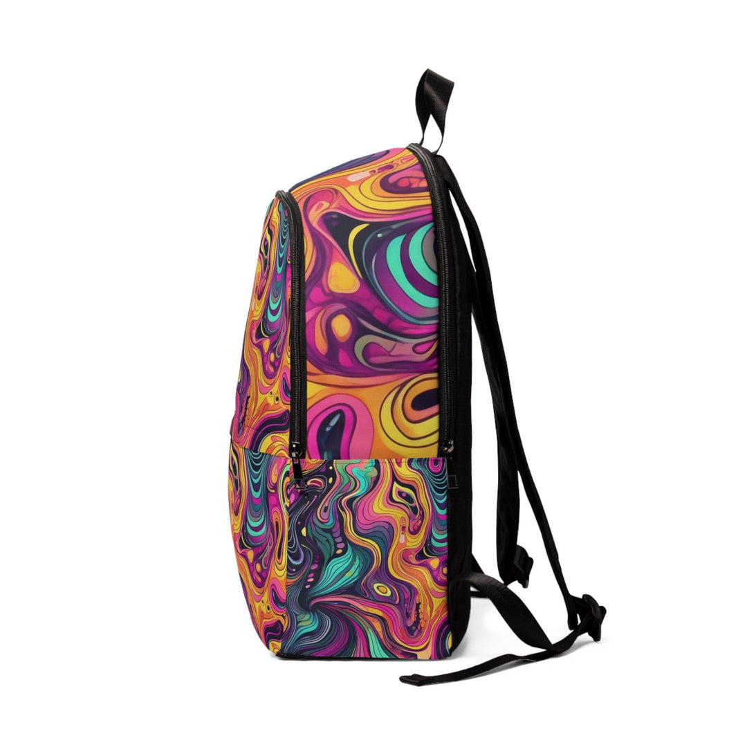 Fashion Backpack Waterproof Vibrant Psychedelic Kaleidoscope Boho Print - Bags