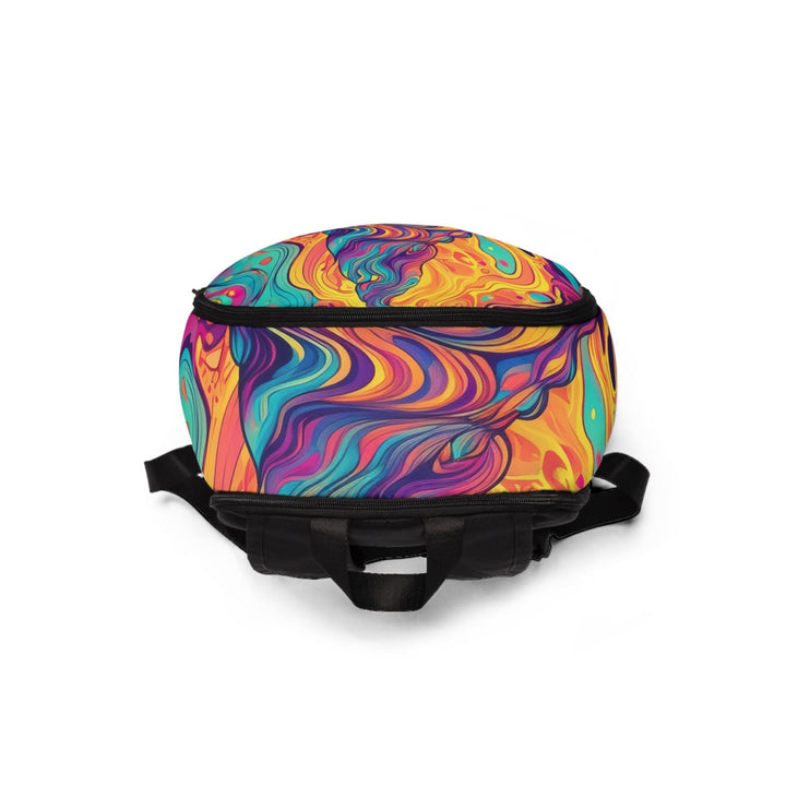 Fashion Backpack Waterproof Vibrant Psychedelic Kaleidoscope Boho Print - Bags