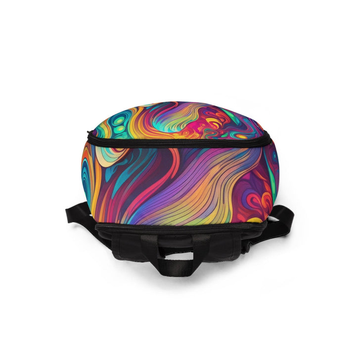 Fashion Backpack Waterproof Vibrant Psychedelic Kaleidoscope Boho Print - Bags