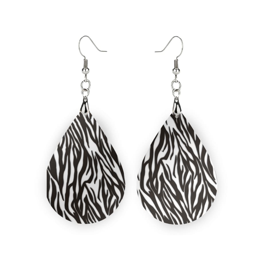 Fashion Earrings Black And White Striped Illustration - Jewelry | Earrings
