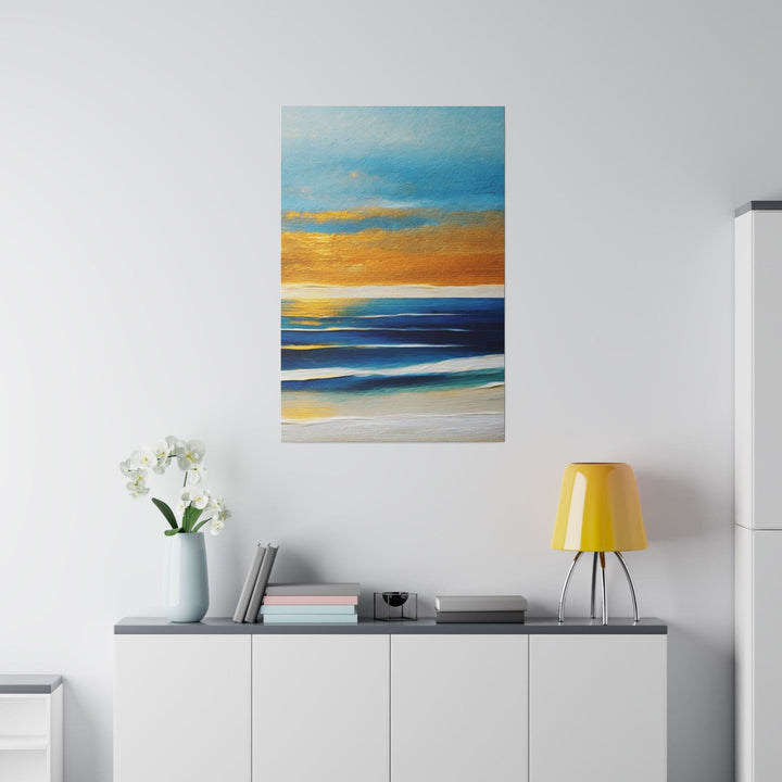 Wall Decor Giclee Fine Art Print - Blue Ocean Golden Sunset Print - Decorative