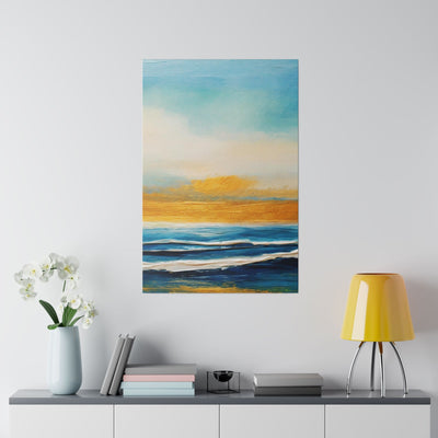 Fine Wall Art Print Home Office Decor Blue Ocean Golden Sunset - Canvas