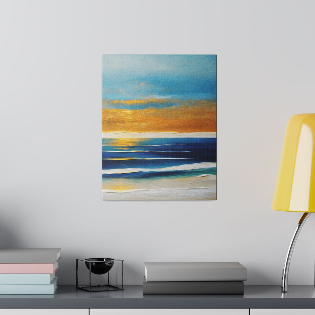 Wall Decor Giclee Fine Art Print - Blue Ocean Golden Sunset Print - Decorative