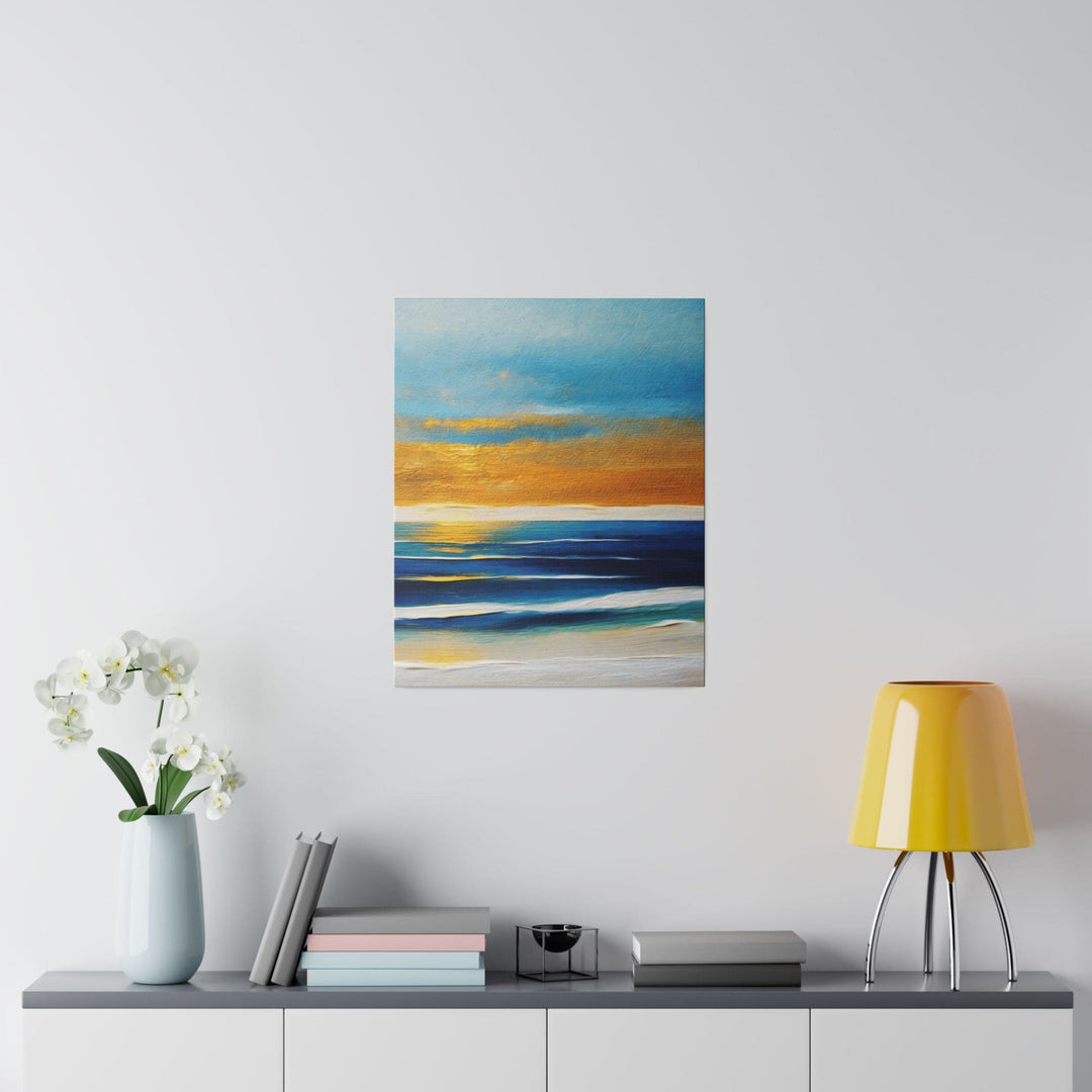 Wall Decor Giclee Fine Art Print - Blue Ocean Golden Sunset Print - Decorative