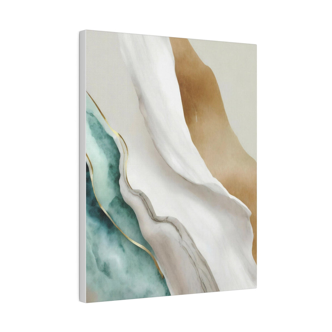 Wall Decor Giclee Fine Art Print - Cream White Green Marbled Print - Decorative