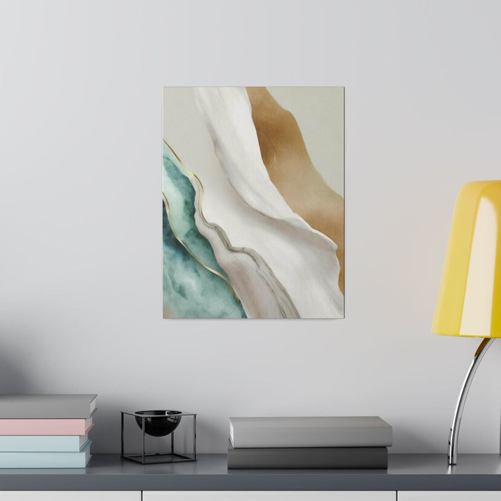 Wall Decor Giclee Fine Art Print - Cream White Green Marbled Print - Decorative